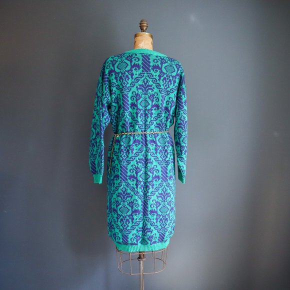 Purple and Green Acrylic Sweater Dress by DAKOTA - Picture 4 of 10